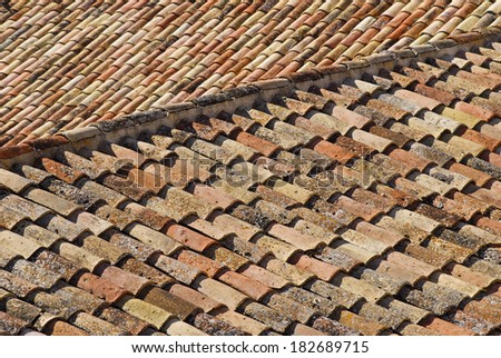 old tile roofs background