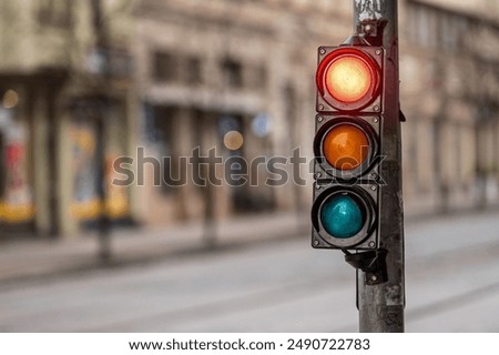 Similar – Image, Stock Photo traffic signal on the highway in the city