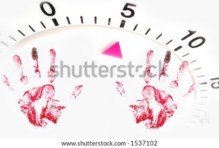 getting caught red handed - conceptual idea of time running out