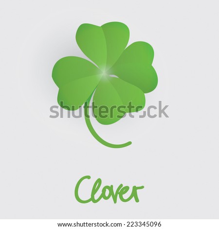 Four leaf clover, St. Patrick's day symbol, vector illusration