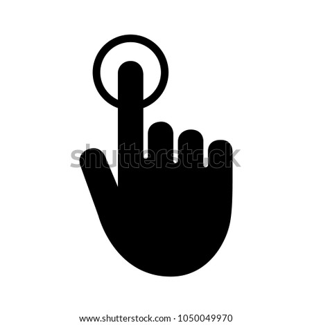 Hand with finger touch or tap gesture flat vector icon for apps and websites