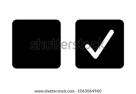 Checkbox set with blank and checked checkbox flat vector icon for apps and websites