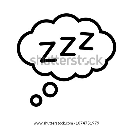 Sleeping, zzz or slumber in thought bubble vector icon for sleep apps and websites