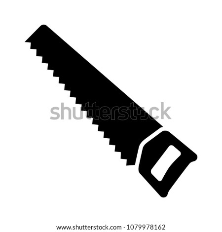 Hand saw or handsaw carpentry tool flat vector icon for apps and websites