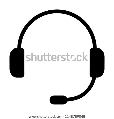 Customer service or customer support headset or headphones flat vector icon for apps and websites