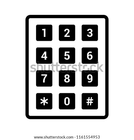 Number pad or numeric telephone keypad line art vector icon for apps and websites