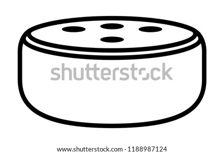 Small smart speaker virtual assistant line art vector icon for apps and websites