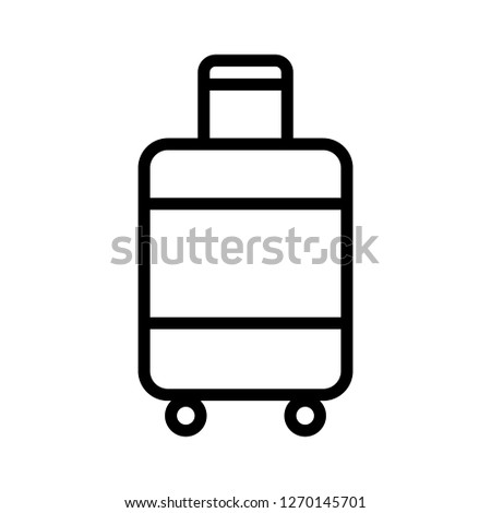 Carry-on luggage or cabin luggage line art vector icon for travel apps and websites