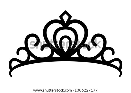 Princes tiara crown or royal diadem line art vector icon for apps and websites