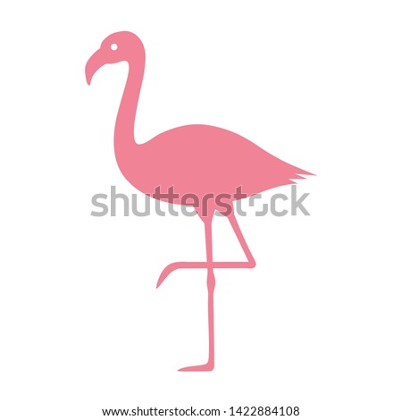 Pink flamingo bird flat vector color icon for wildlife apps and websites