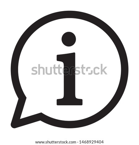 Information or info speech bubble line art vector icon for apps and websites
