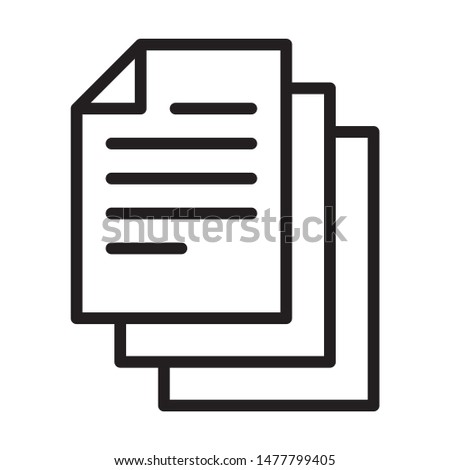 Bunch of notes or stack of documents line art vector icon for apps and websites