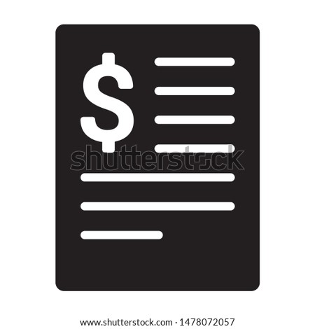 Bill statement or expense invoice flat vector icon for financial apps and websites