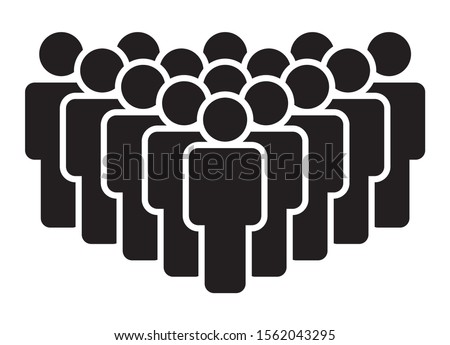 Crowd of people, big team or audience flat vector icon for apps and websites