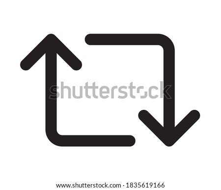 Retweet arrows symbol flat vector icon for apps and websites