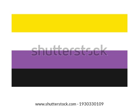 Nonbinary or non-binary flag banner flat vector icon for apps and print