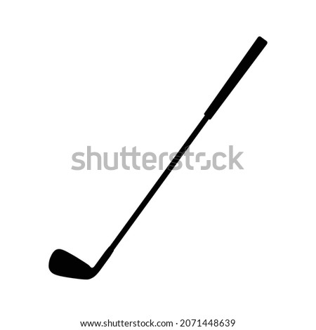 Close up of iron or wedge golf club flat vector icon for sports apps and websites