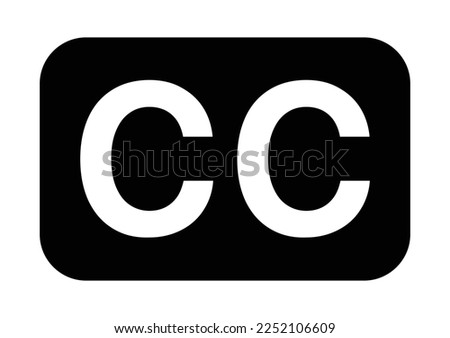Closed captioning or subtitling flat vector icon for apps and websites