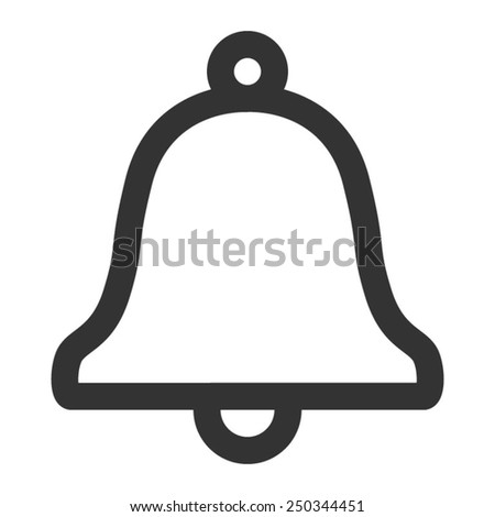 Message / chat notification bell outline vector icon for apps