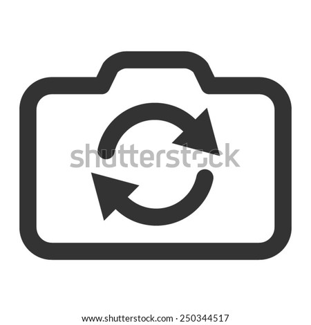 Switch from front to back camera line art vector icon for apps