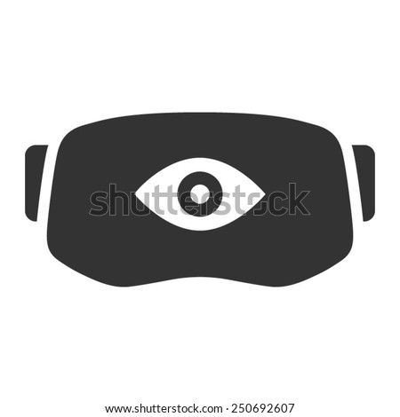 Virtual reality gaming headset with eye icon