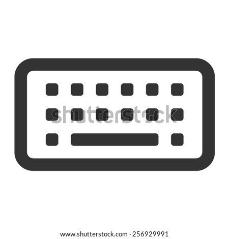 Virtual touch screen keyboard line art vector icon for apps and software