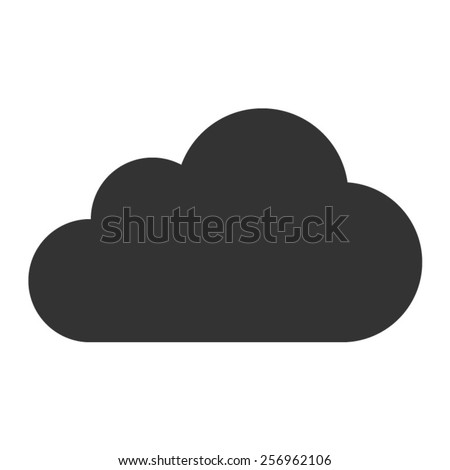 Cloud drive storage or cumulus cloud flat vector icon for apps and websites