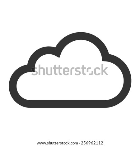 Cloud drive storage or cumulus cloud computing line art vector icon for apps and websites