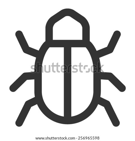 Software bug or program bug line art vector icon for apps and websites