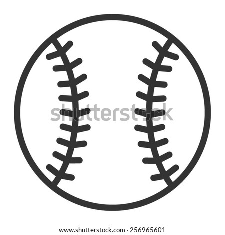 Baseball or baseball homerun line art vector icon for sports apps and websites