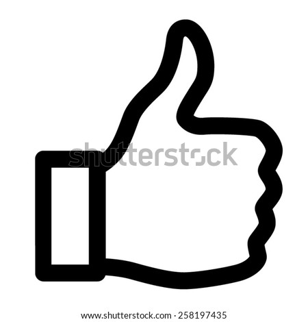 Thumbs up like / love / approve or thumbs up like in social networking line art vector icon for apps and websites