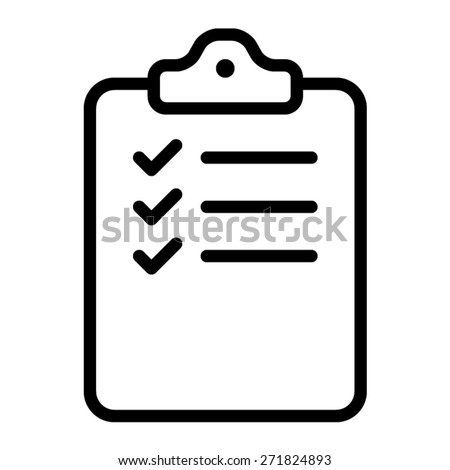 clipboard checklist or clipboard survey form line art vector icon for apps and websites