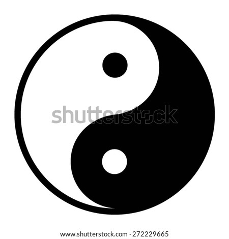 Ying yang symbol for balance and harmony flat vector icon for apps and websites