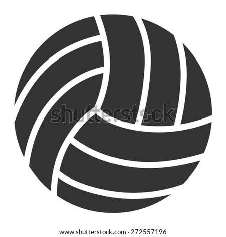 Volleyball ball flat icon for sports apps and websites