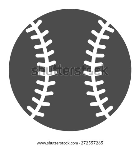 Baseball ball or baseball homerun flat vector icon for sports apps and websites