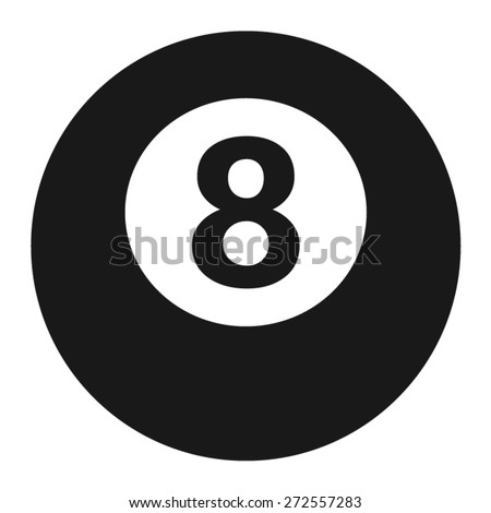 Billiards 8-ball pool flat vector icon for sports apps and websites