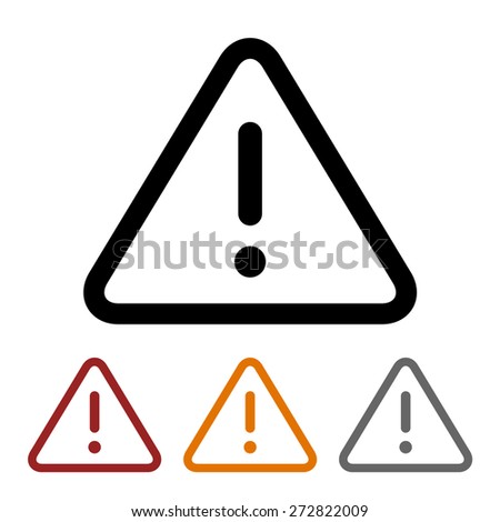 Alert warning / caution notification line art vector icon for apps and websites
