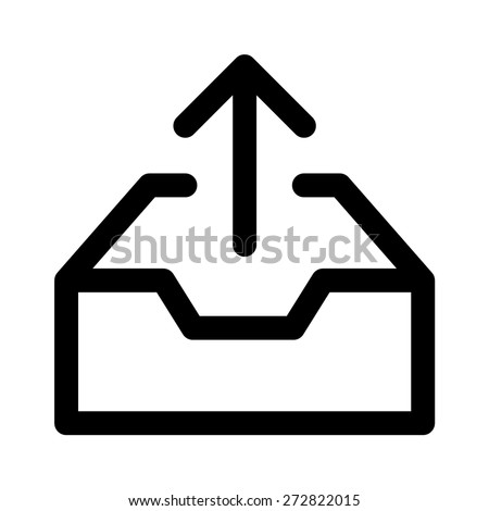 Outgoing mail / email message or outbox line art vector icon for apps and websites