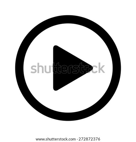 Play video clip or play media / movie flat vector icon for apps and websites