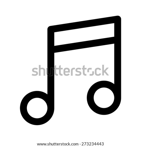 Musical note or eight music note line art vector icon for apps and websites