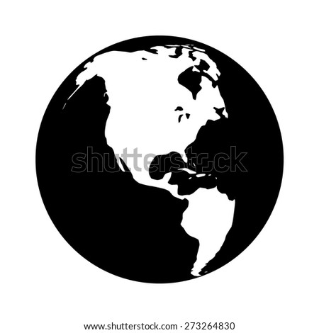 World map globe or planet earth world map flat vector icon for apps and websites