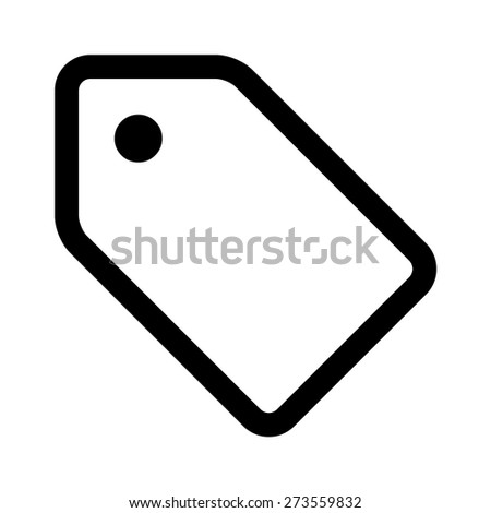 Hangtag / hang tag label line art vector icon for apps and websites