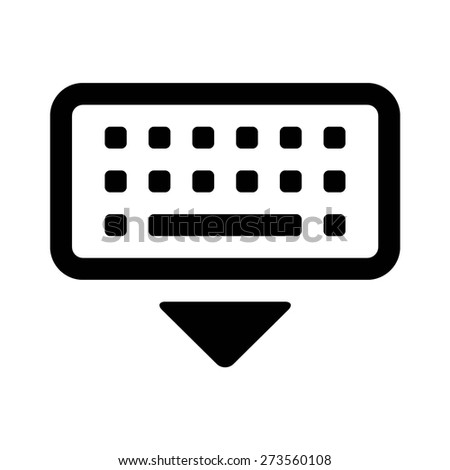 Dismiss virtual keyboard line art vector icon for apps and websites