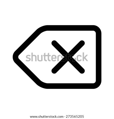 Delete backspace keyboard key line art vector icon for apps and websites