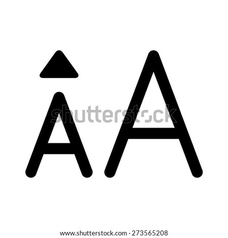 Increase font / typeface size line art vector icon for apps and websites