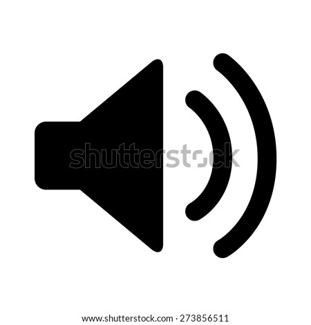 Audio speaker volume or music speaker volume on flat vector icon for apps and websites