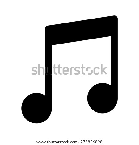 Musical note or eight music note flat vector icon for apps and websites