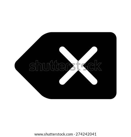 Delete backspace key flat vector icon for apps and websites
