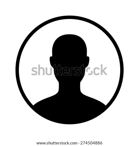 Male user account or user profile circle flat vector icon for apps and websites