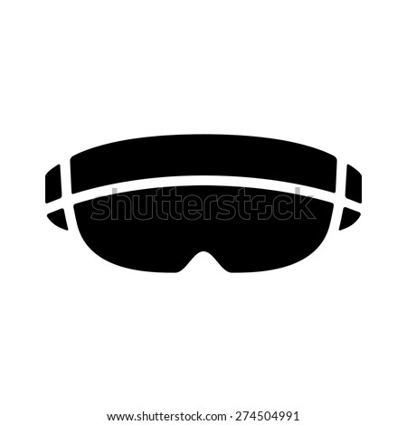 virtual and augmented reality headset goggles flat vector icon for apps, games for websites